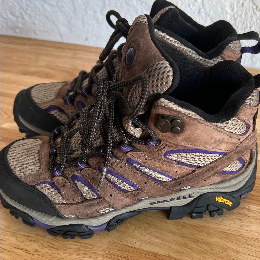 Merrell Brown and Purple Athletic Hiking Shoes - Picture 5 of 16